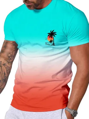 Men's Short-Sleeved Graphic T-Shirt Letters Fashion Printing Round Neck T-Shirt