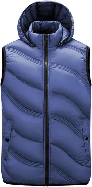 Men's Snow Waistcoat Fall Winter Warm Cotton Padded Sleeveless Jackets Plus Size Zipper Vest Coat Overcoat Outwear