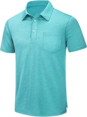 Mens Summer Quick Dry Lightweight Polo T-Shirts Golf Short Sleeve Shirts Sports Tops