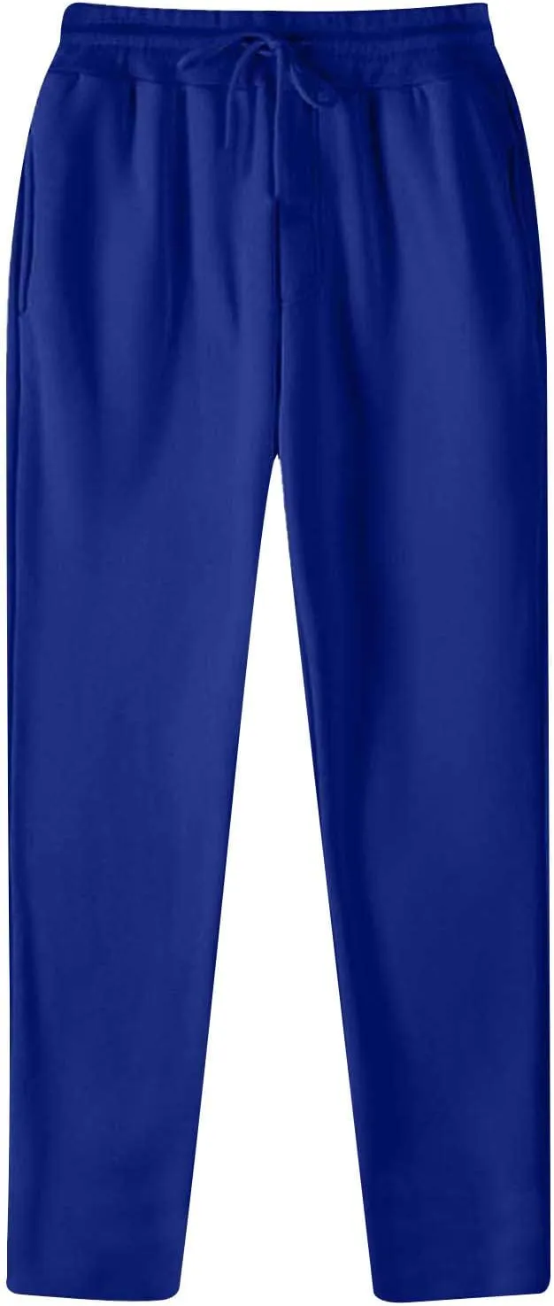 Mens Sweatpants Slim Fit Drawstring Workout Jogger Pants Athletic Workout Elastic Waisted Casual Running Hiking Pants