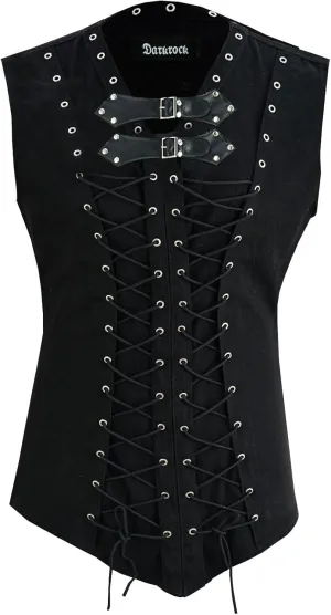 Men's T-Shirt Steampunk Gothic Visual kei Vest Tank Top Sleeveless Black Shirt