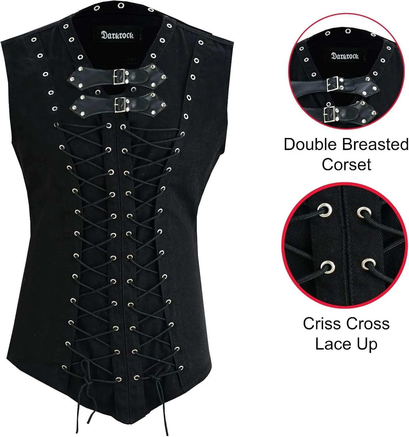 Men's T-Shirt Steampunk Gothic Visual kei Vest Tank Top Sleeveless Black Shirt