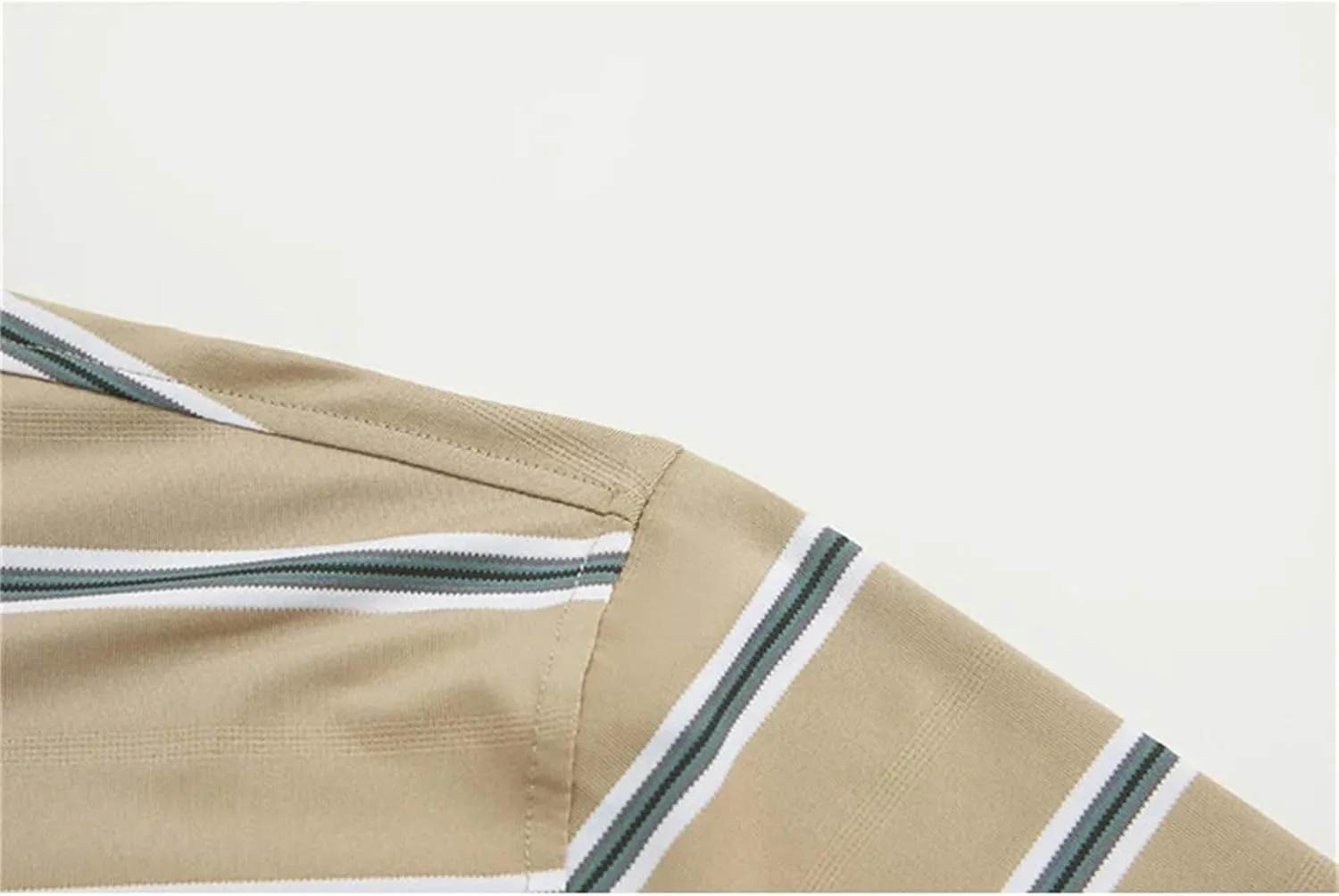 Mnjyihy Men Cotton Striped Polo Shirt Summer Short Sleeve Business Casual Breathable Quick-Dry Golf T Shirt