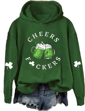 MOGUI Cheers Sweatshirt Long Sleeve St. Patrick'S Day Shirt Funny Hoodie