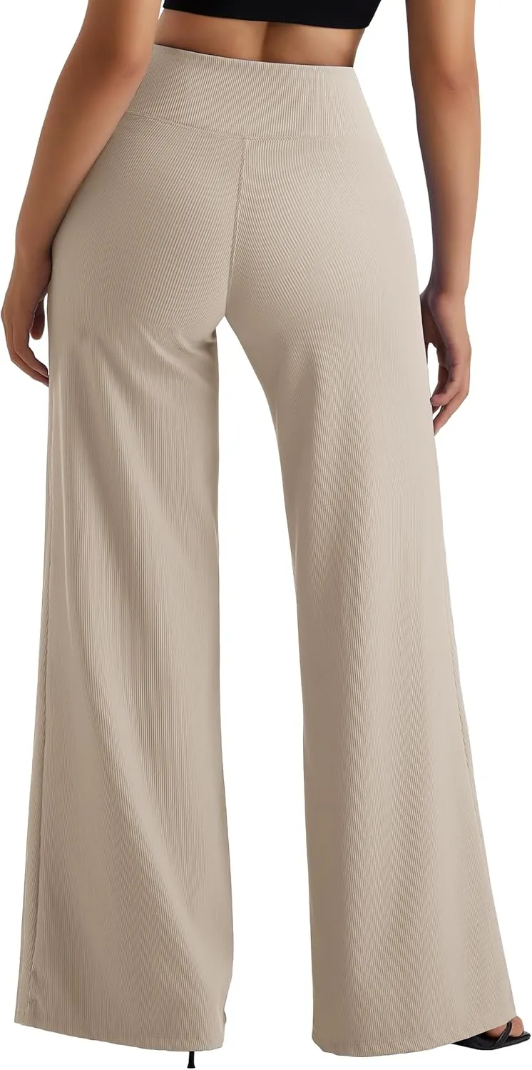 MOOSLOVER Women Wide Leg Yoga Lounge Pants High Waisted Casual Pants Comfy Stretchy Loose Pants