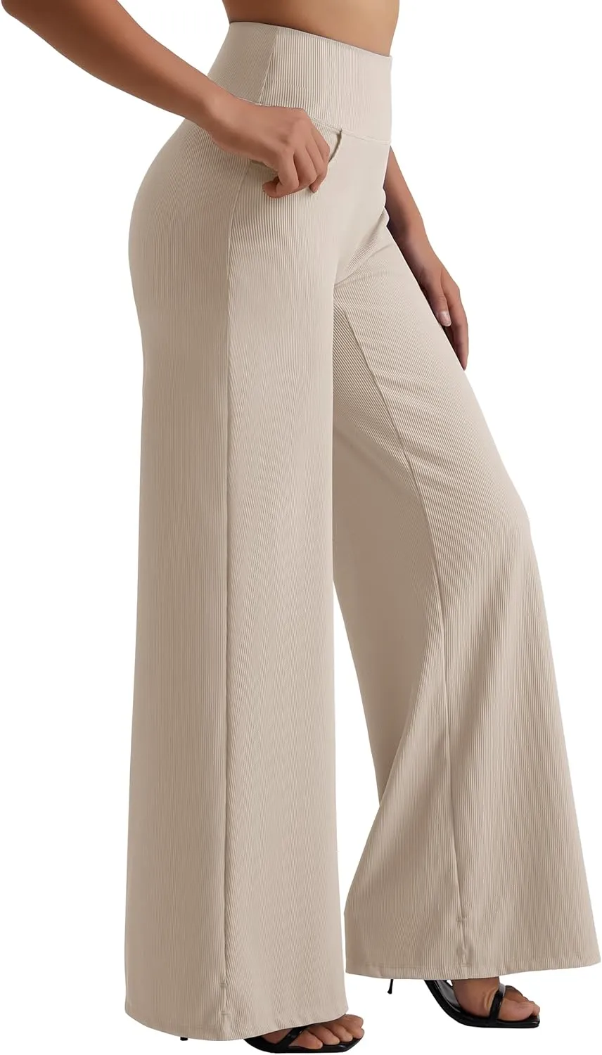 MOOSLOVER Women Wide Leg Yoga Lounge Pants High Waisted Casual Pants Comfy Stretchy Loose Pants