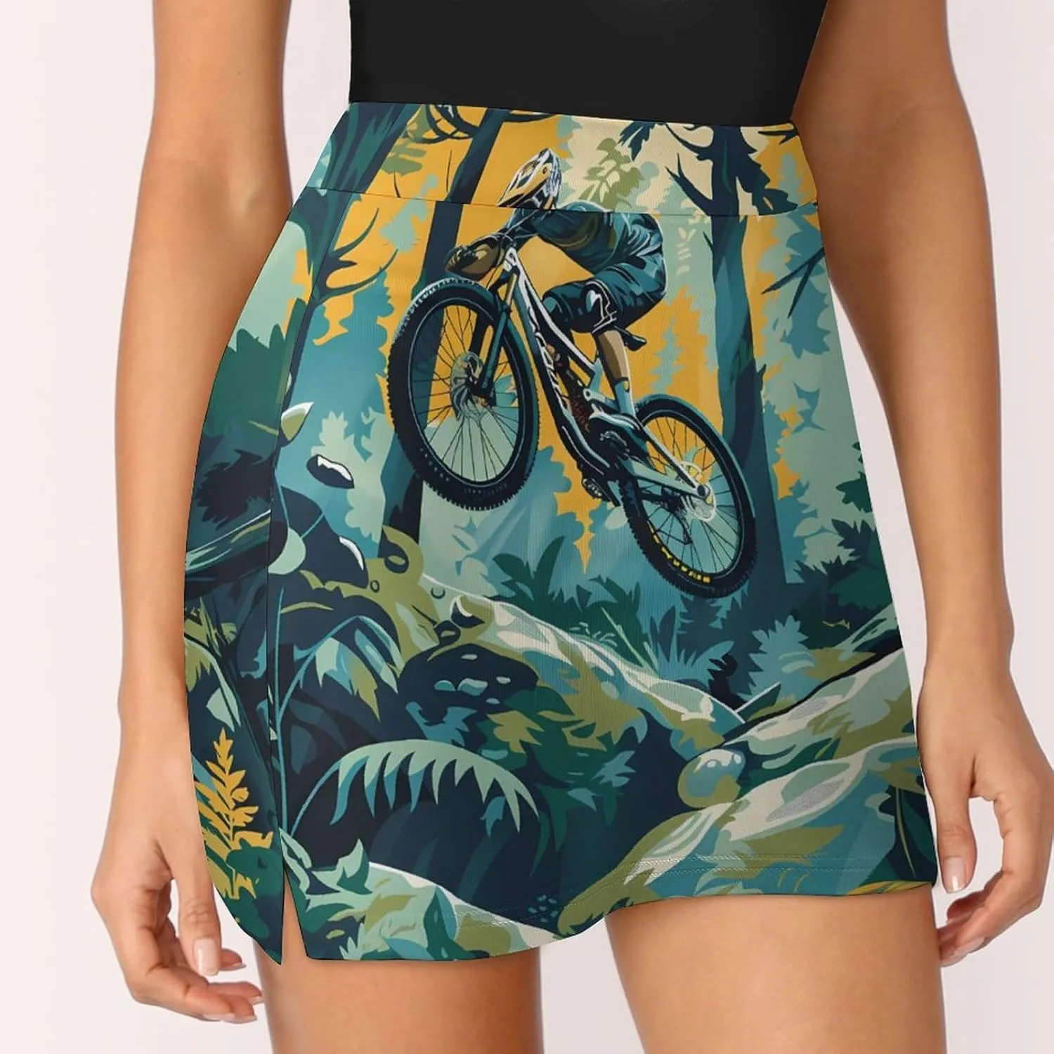Mountain Bike Biker Women's Skort Athletic Skirt Golf Skorts A-line Skirts with Built-in Shorts Pockets