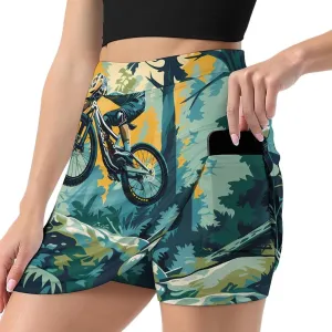 Mountain Bike Biker Women's Skort Athletic Skirt Golf Skorts A-line Skirts with Built-in Shorts Pockets
