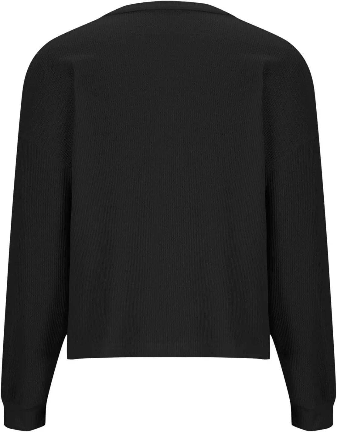 Mzkdieey Womens Waffle Knit Sweatshirts Oversized Crewneck Sweater 2024 Long Sleeve Solid Color Pullover Jumper Tops