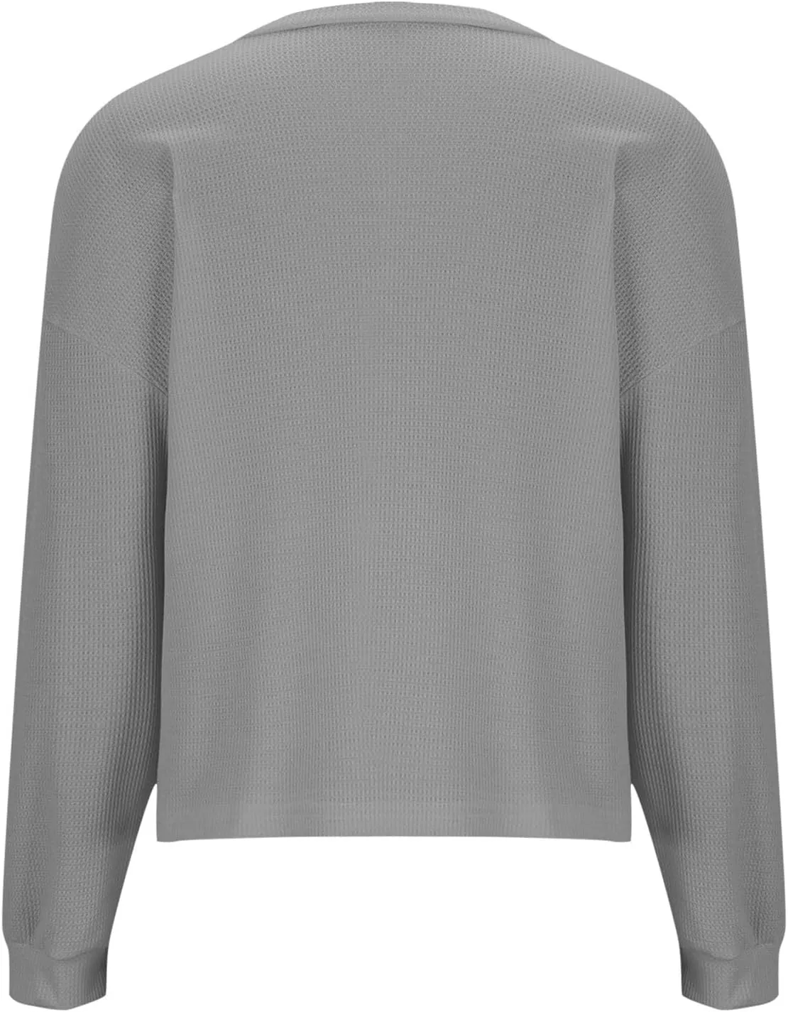 Mzkdieey Womens Waffle Knit Sweatshirts Oversized Crewneck Sweater 2024 Long Sleeve Solid Color Pullover Jumper Tops