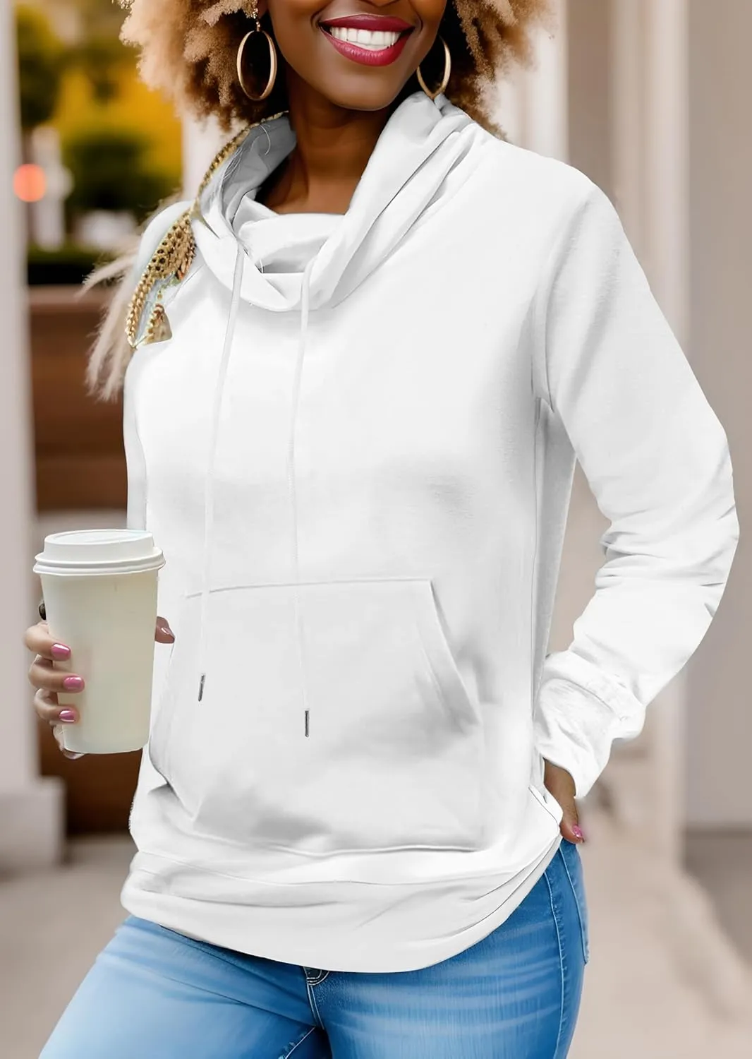 Nimsruc Sweatshirt For Women Casual Long Sleeve Pullover