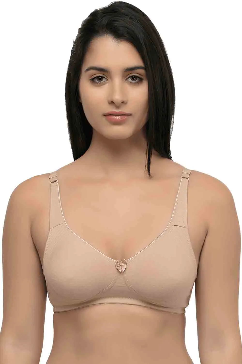 Organic Cotton  Antimicrobial  Seamless Side Support Bra (Pack of 2)-ISB057-Black_Skin-