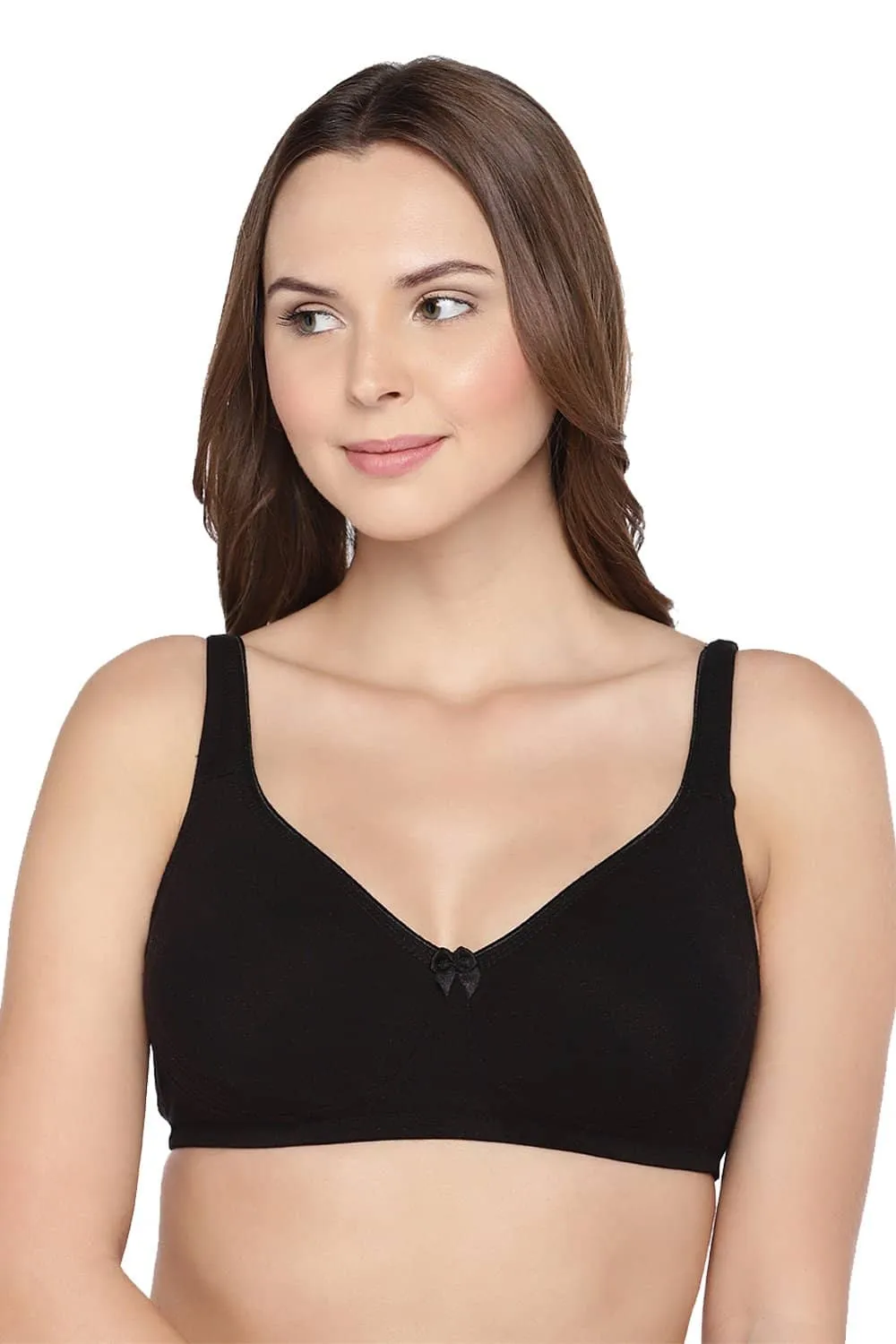 Organic Cotton  Antimicrobial  Seamless Side Support Bra (Pack of 2)-ISB057-Black_Skin-