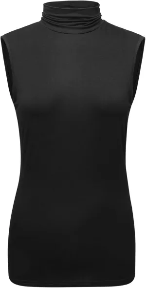 OThread & Co. Women's Sleeveless Turtleneck T-Shirt Basic Stretch Layer Comfy High Neck Tank Top