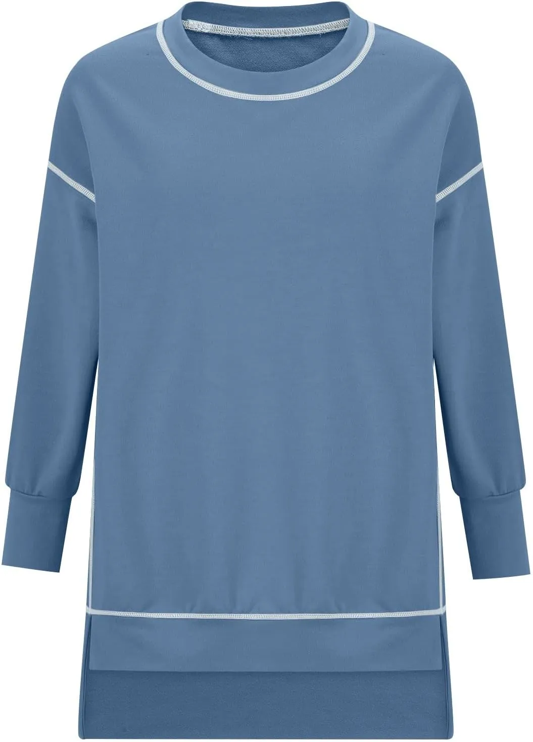Oversized Crewneck Sweatshirt Women Loose Fit Trendy High Low Tops Casual Lightweight Stitch Hoodies Fall Clothes