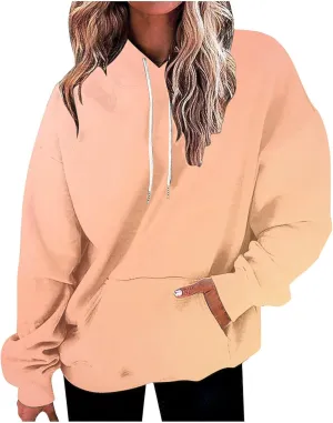 Oversized Hoodies for Women Fashion Gradient Color Long Sleeve Loose Sweatshirts Casual Fall Winter Tops Y2k Clothes