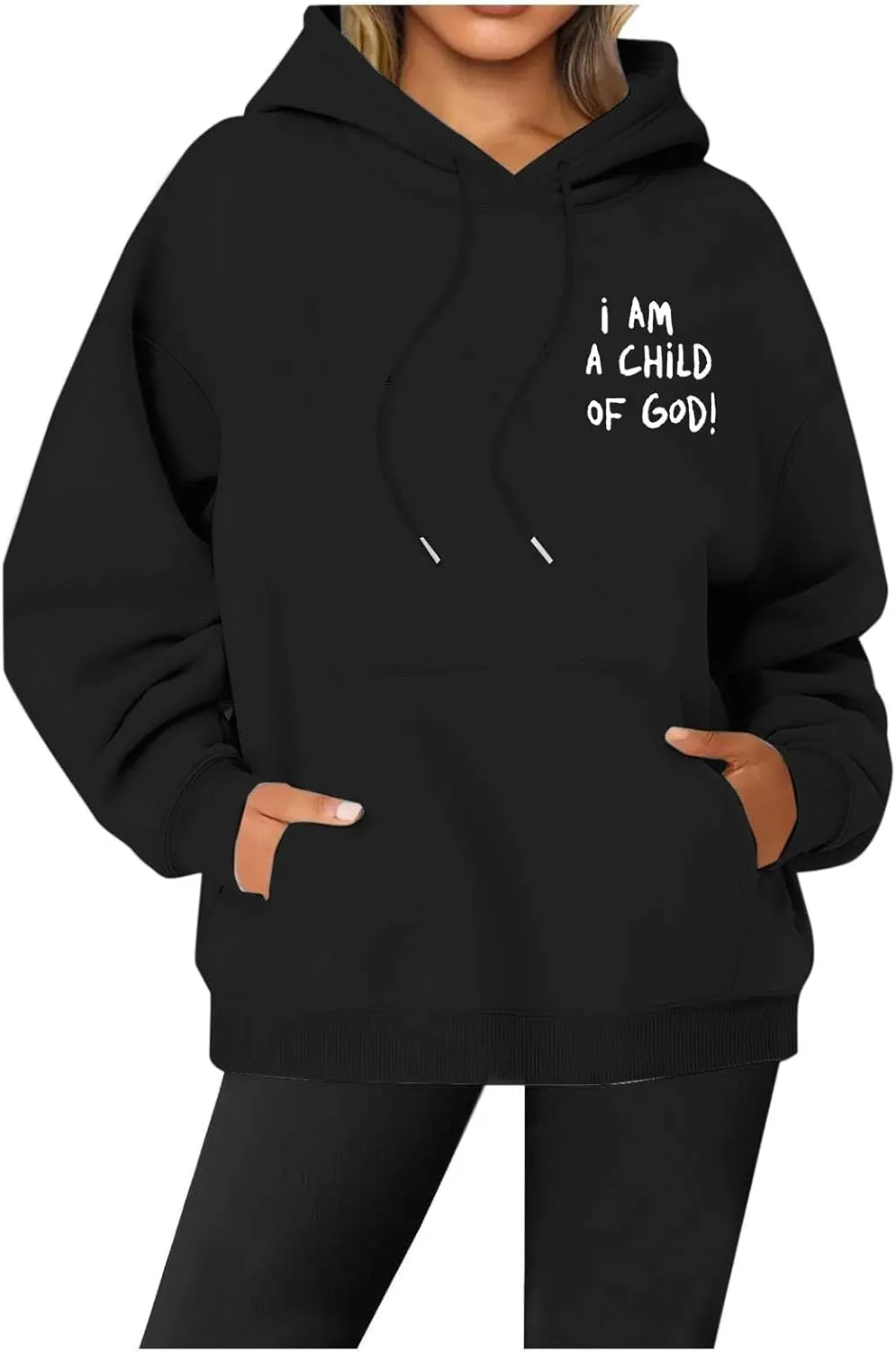 Oversized I am a Child Of God Hoodie Christian Faith Religious God Tops Man Woman Longs Sleeve Pullover Sweatshirt