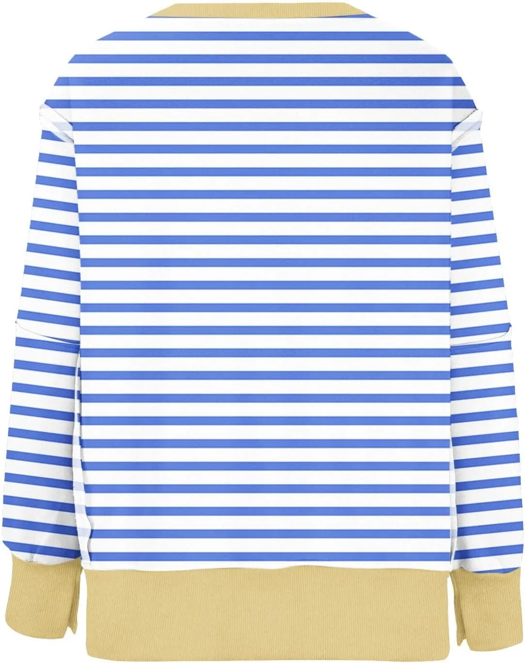 Oversized Sweatshirt for Women 2024 Long Sleeve Striped Sweatshirts Crewneck Corded Pullover Top Fall Winter Outfits