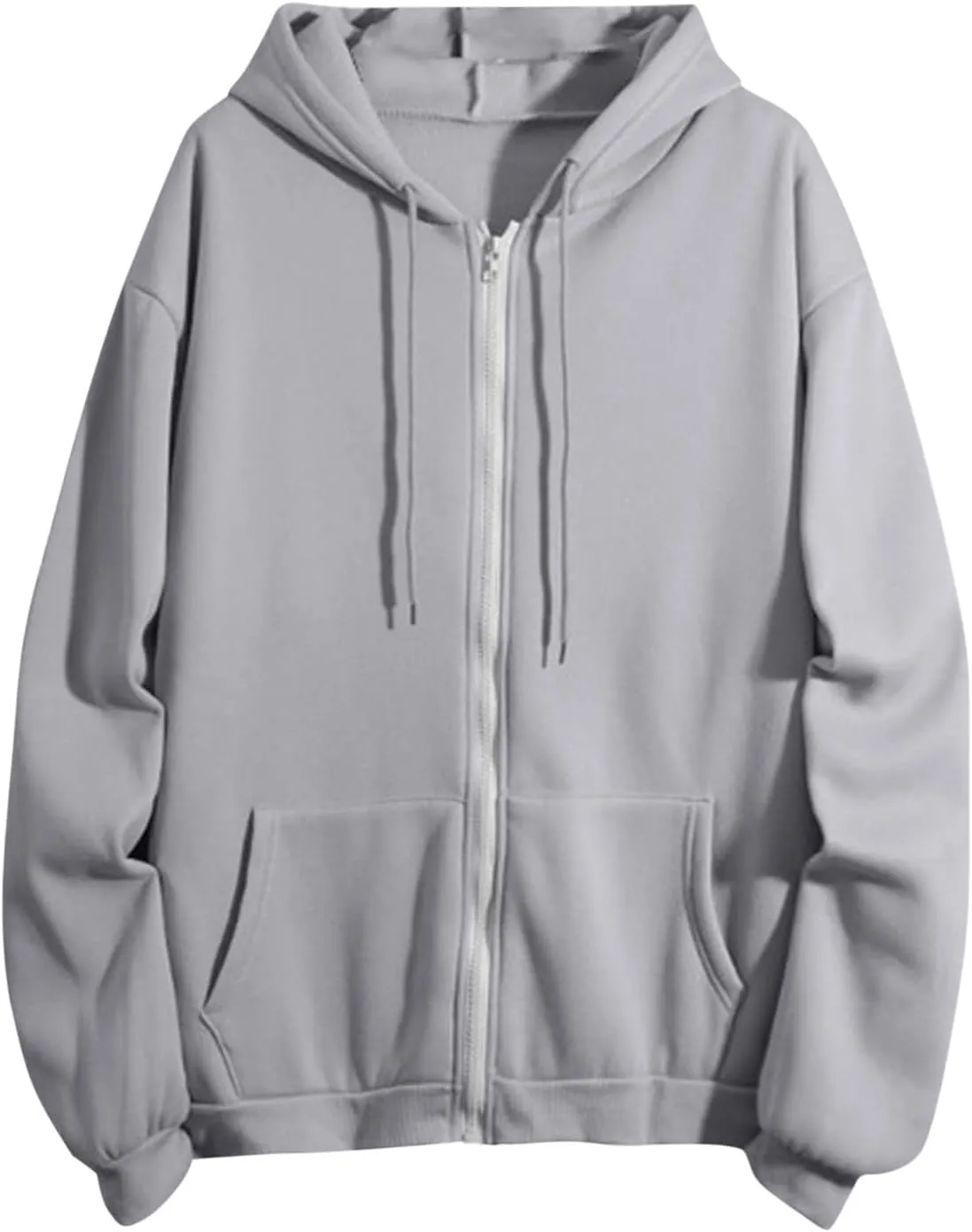 Oversized Zip Up Hoodie for Women Fall Y2k Jacket Fleece Long Sleeve Sweatshirt with Pocket Fashion Clothes 2024