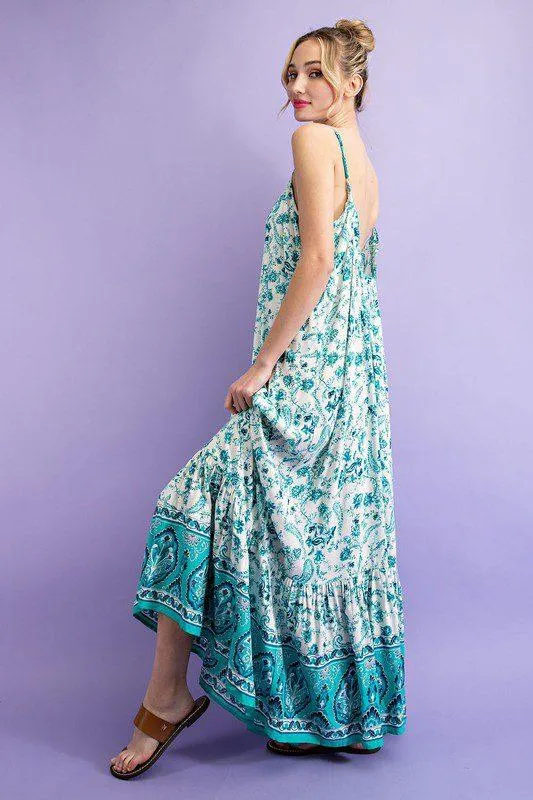 Paisley Print Maxi Dress