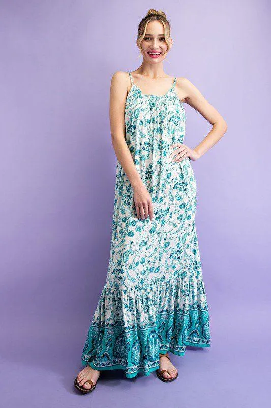 Paisley Print Maxi Dress