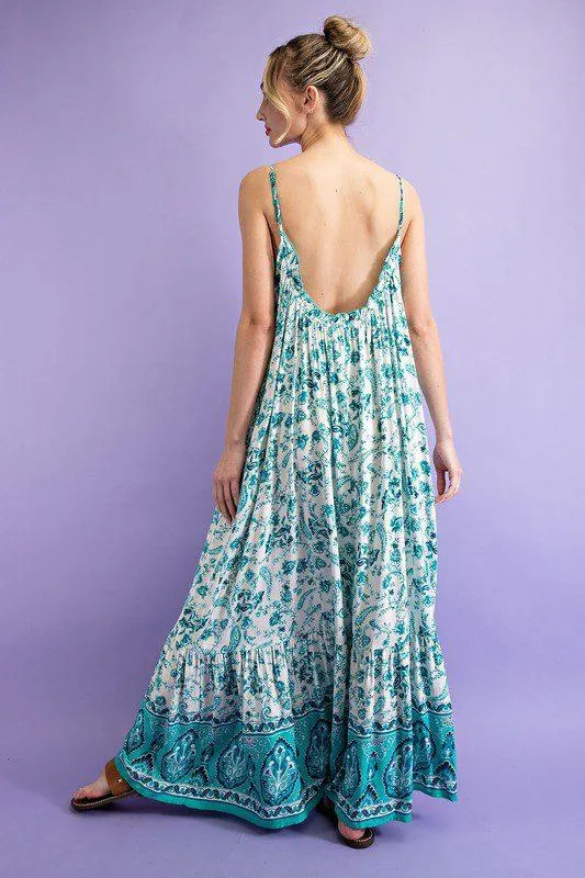 Paisley Print Maxi Dress