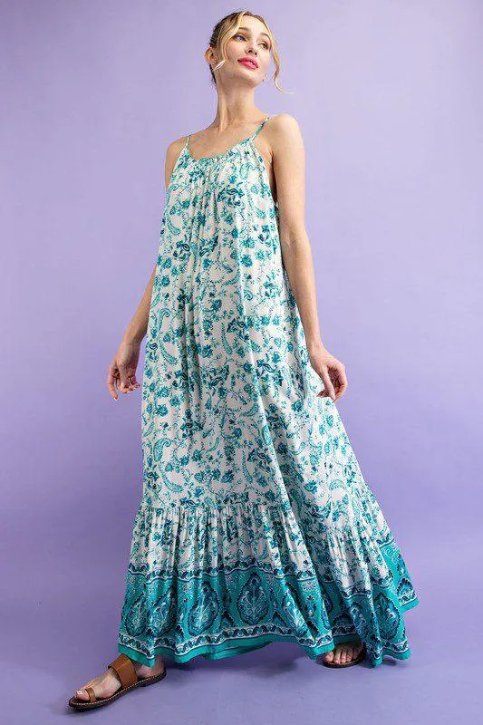 Paisley Print Maxi Dress