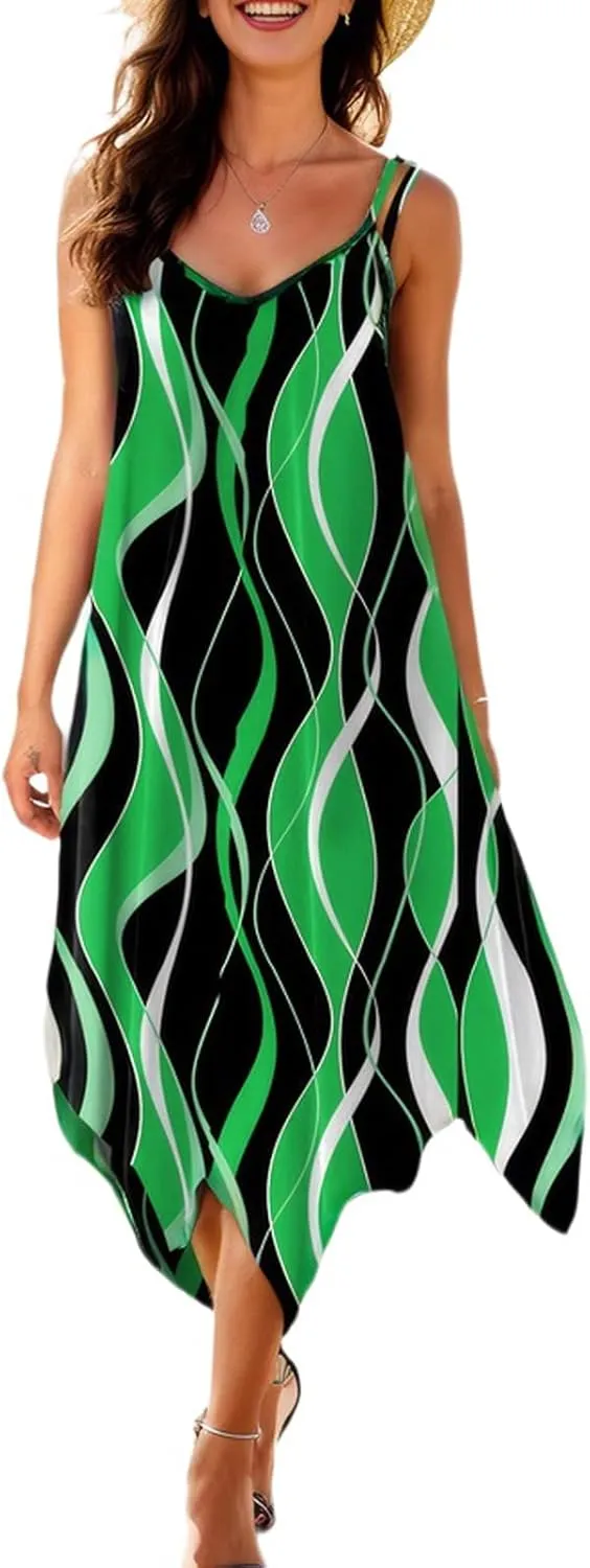 PaladMom Women's Casual Faux Wrap Maxi Dresses V Neck Short Sleeve Swing Flowy Ruffle Long Kimono Dress with Belt