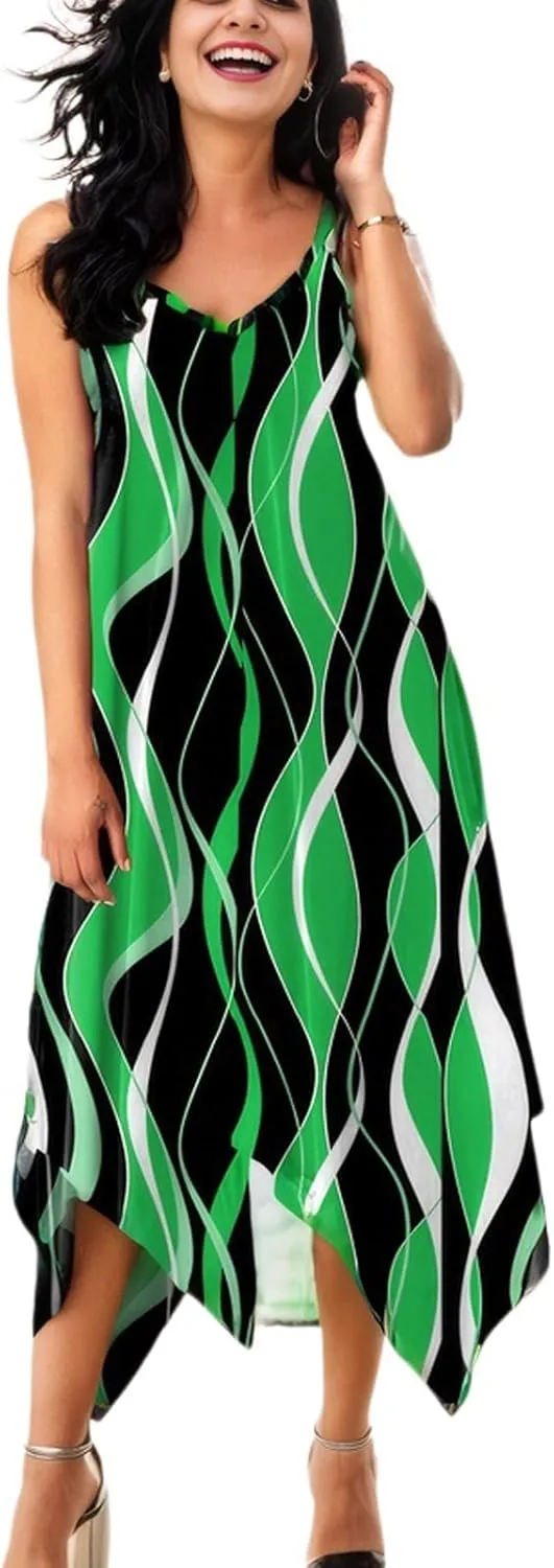 PaladMom Women's Casual Faux Wrap Maxi Dresses V Neck Short Sleeve Swing Flowy Ruffle Long Kimono Dress with Belt