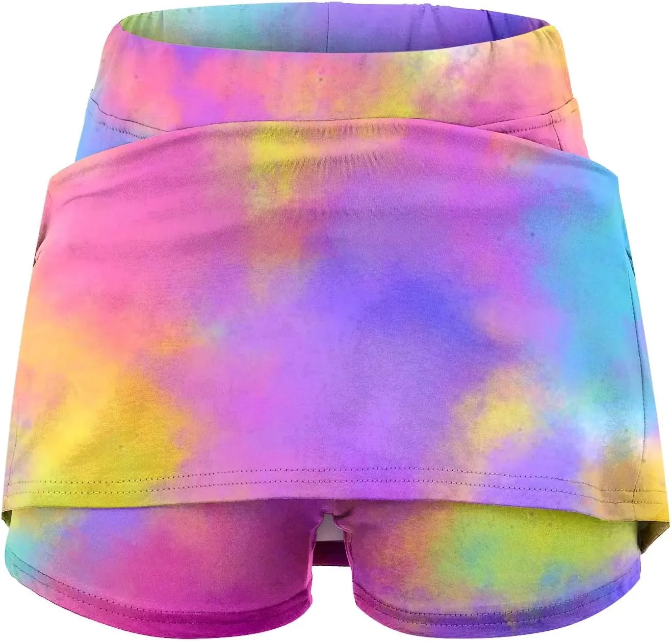 Plus Size Skorts for Curvy Women Summer Tummy Control Athletic Short High Waist Loose Casual Outfits with Pockets
