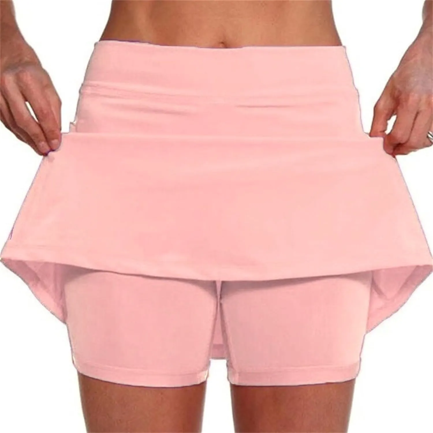Plus Size Skorts for Women High Waisted Athletic Tennis Tummy Control Golf Skirts with Shorts Pockets Biker Shorts