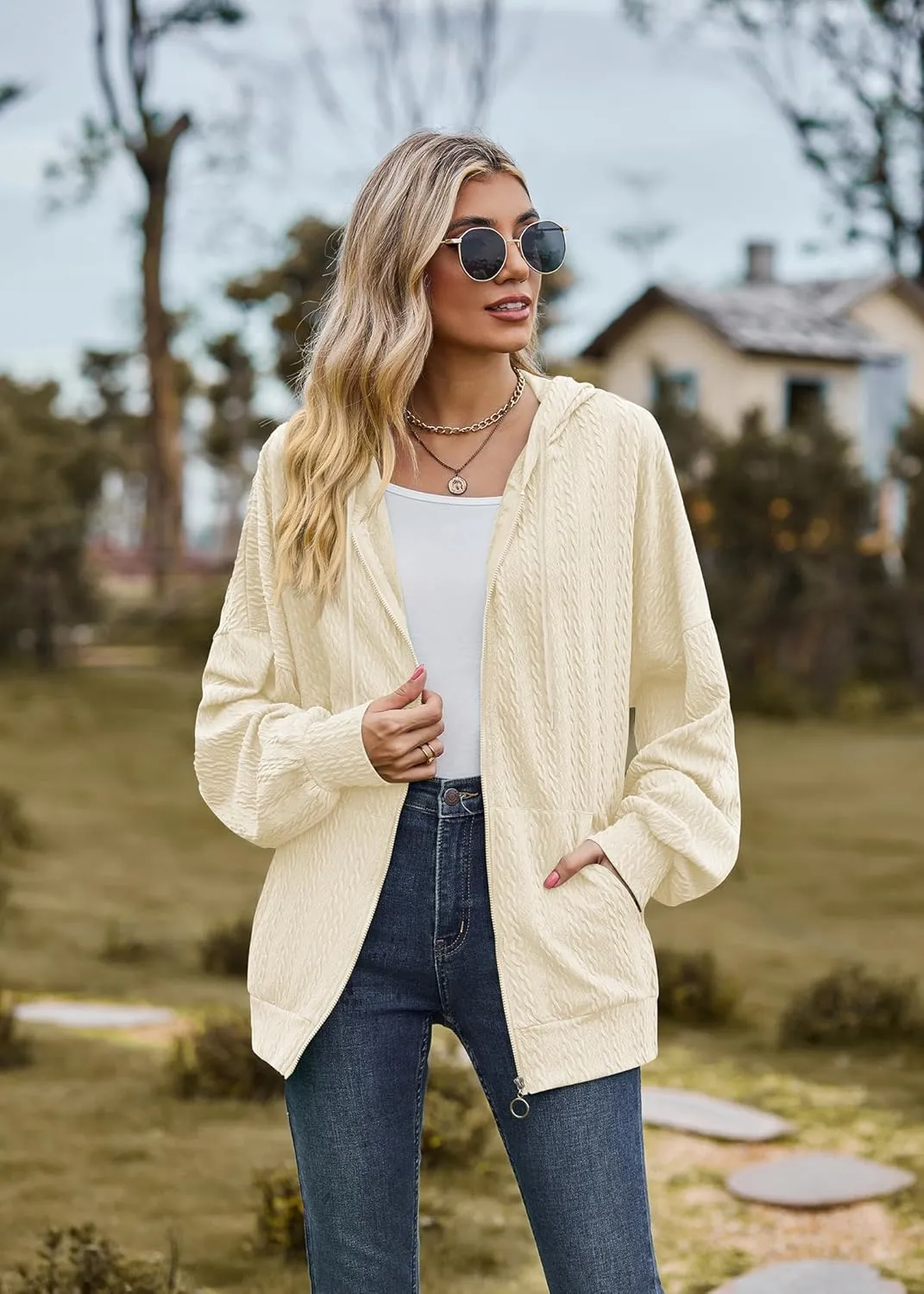 Plustrong Womens Zip Up Hoodies Long Sleeve Casual Oversized Sweatshirts Jackets with Pockets