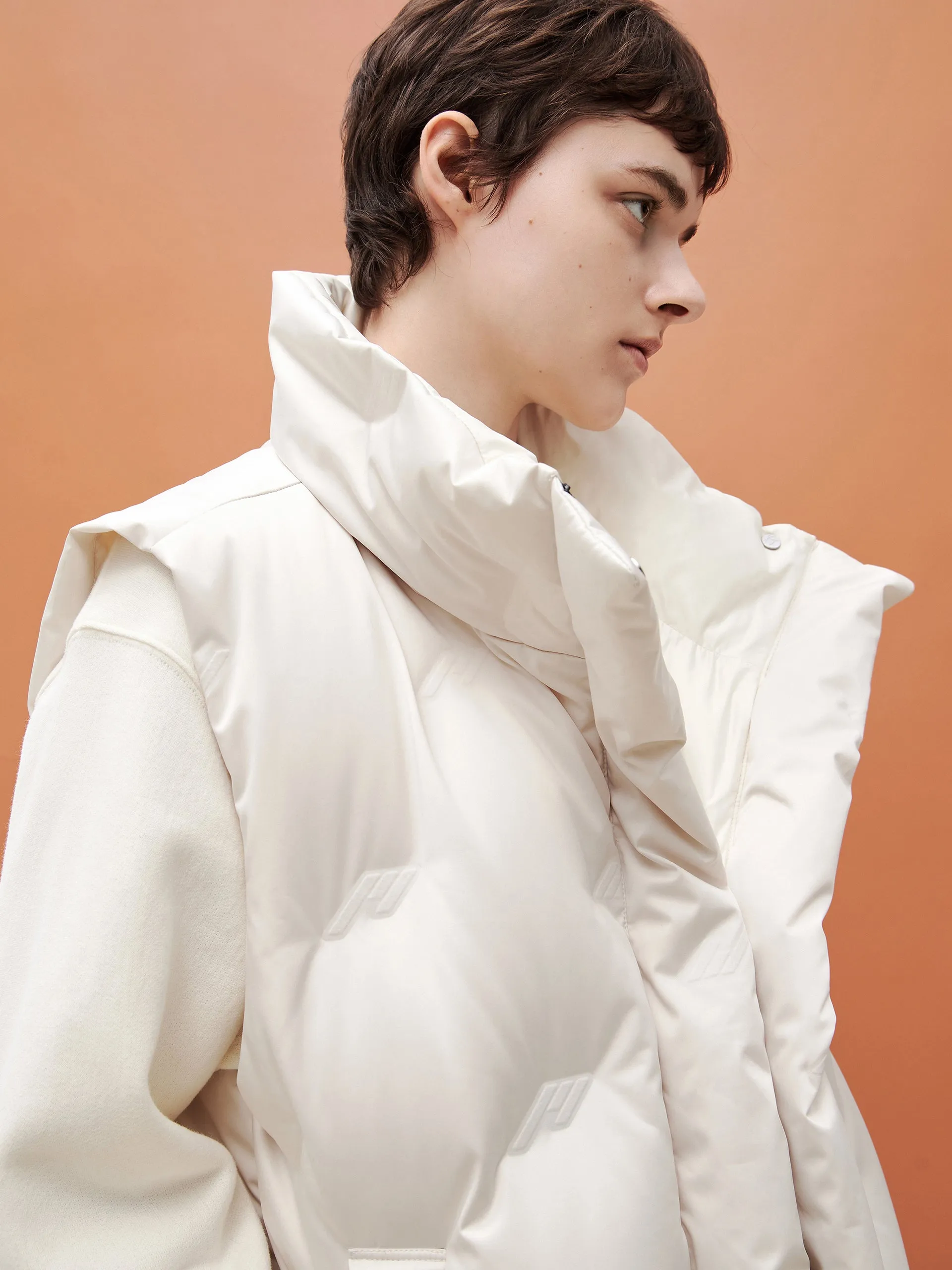 Pocketed Lapel Collar Down Vest