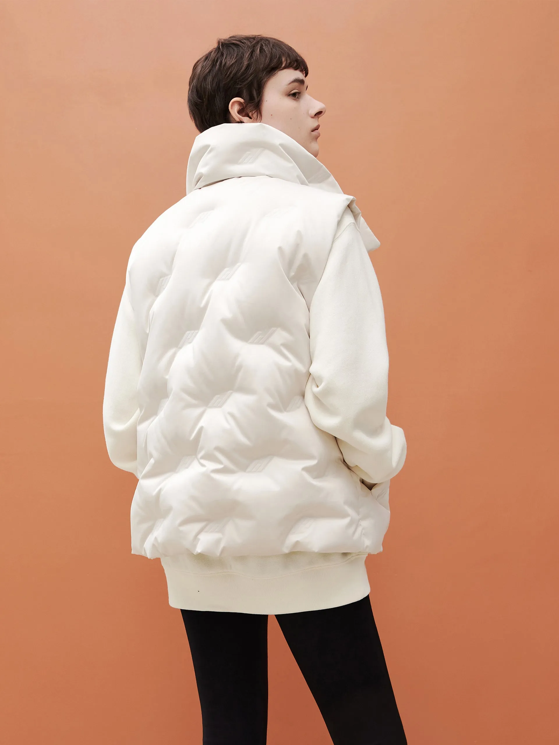 Pocketed Lapel Collar Down Vest