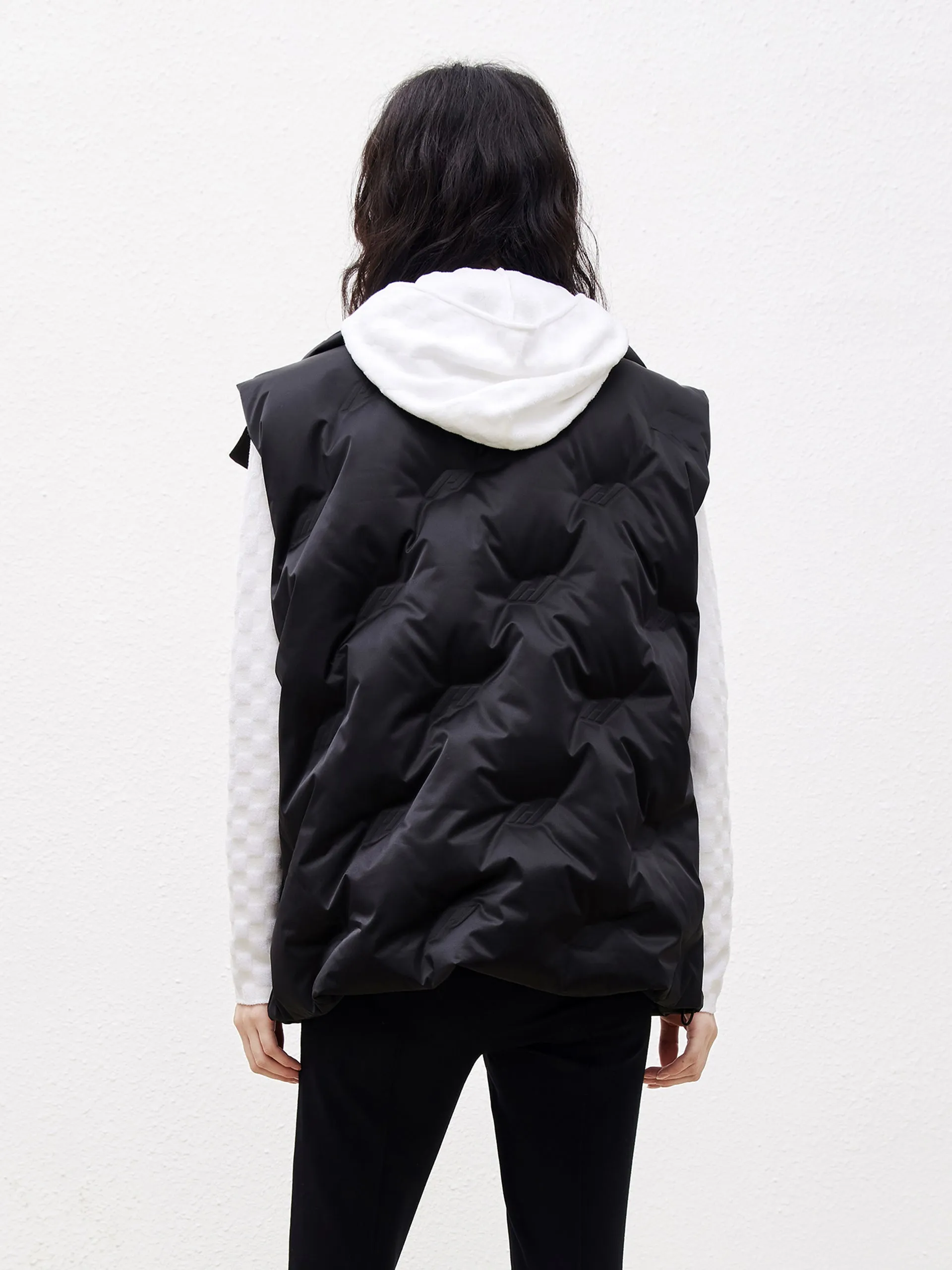 Pocketed Lapel Collar Down Vest