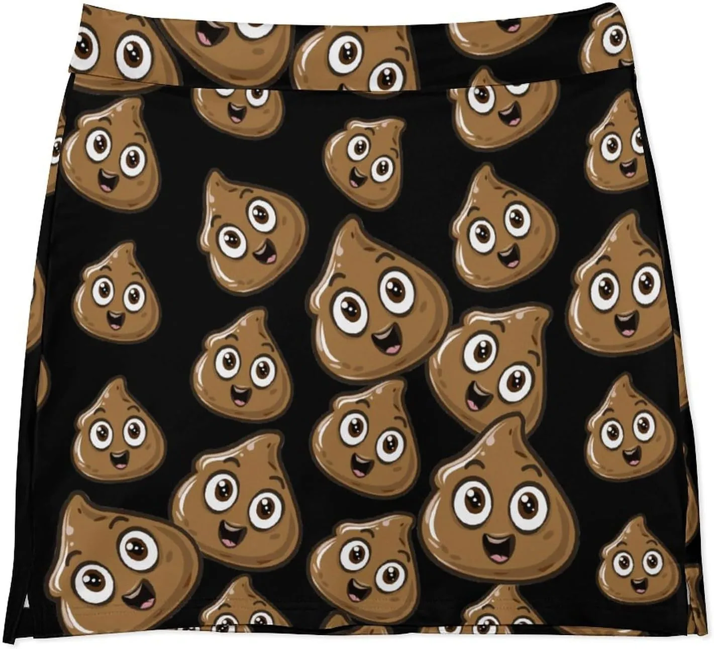 Poop Shit Women's Skort Athletic Skirt Golf Skorts A-line Skirts with Built-in Shorts Pockets