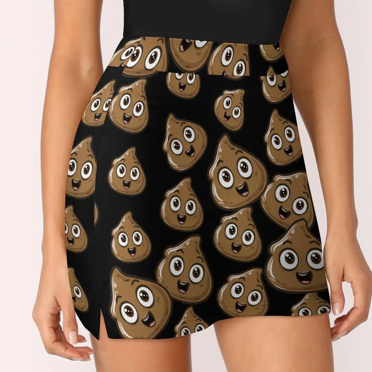 Poop Shit Women's Skort Athletic Skirt Golf Skorts A-line Skirts with Built-in Shorts Pockets