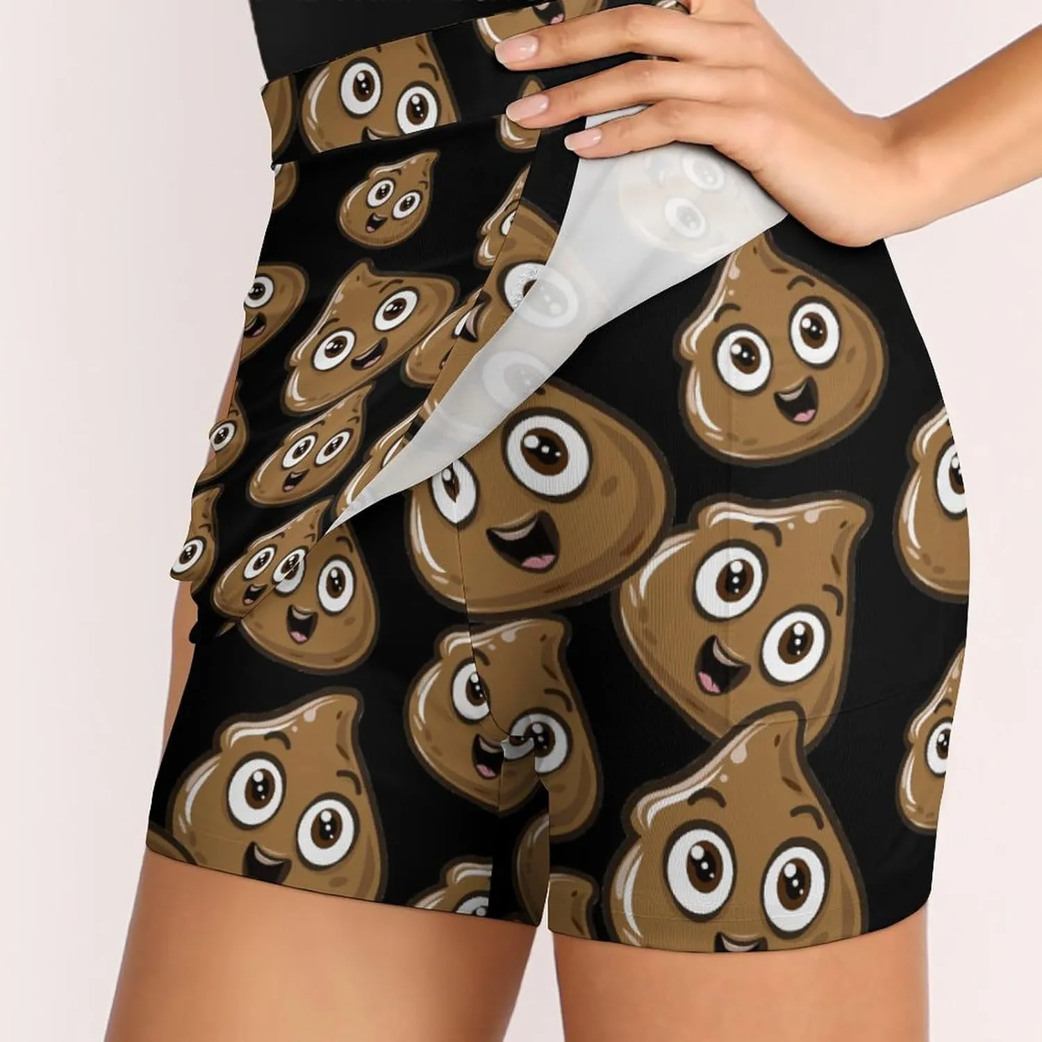 Poop Shit Women's Skort Athletic Skirt Golf Skorts A-line Skirts with Built-in Shorts Pockets