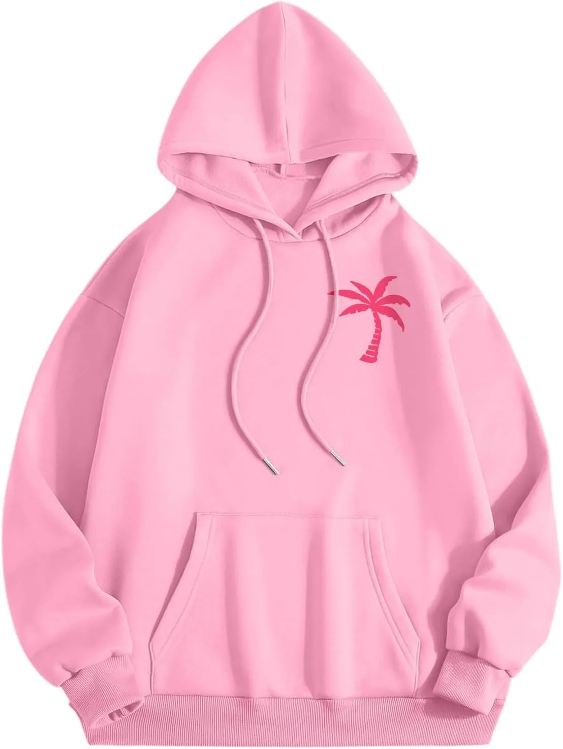 Puff Oversized Hoodies for Women, Teen Girls Preppy Sweatshirt Long Sleeve Y2K Graphic Ocean Pullover Top with Pocket
