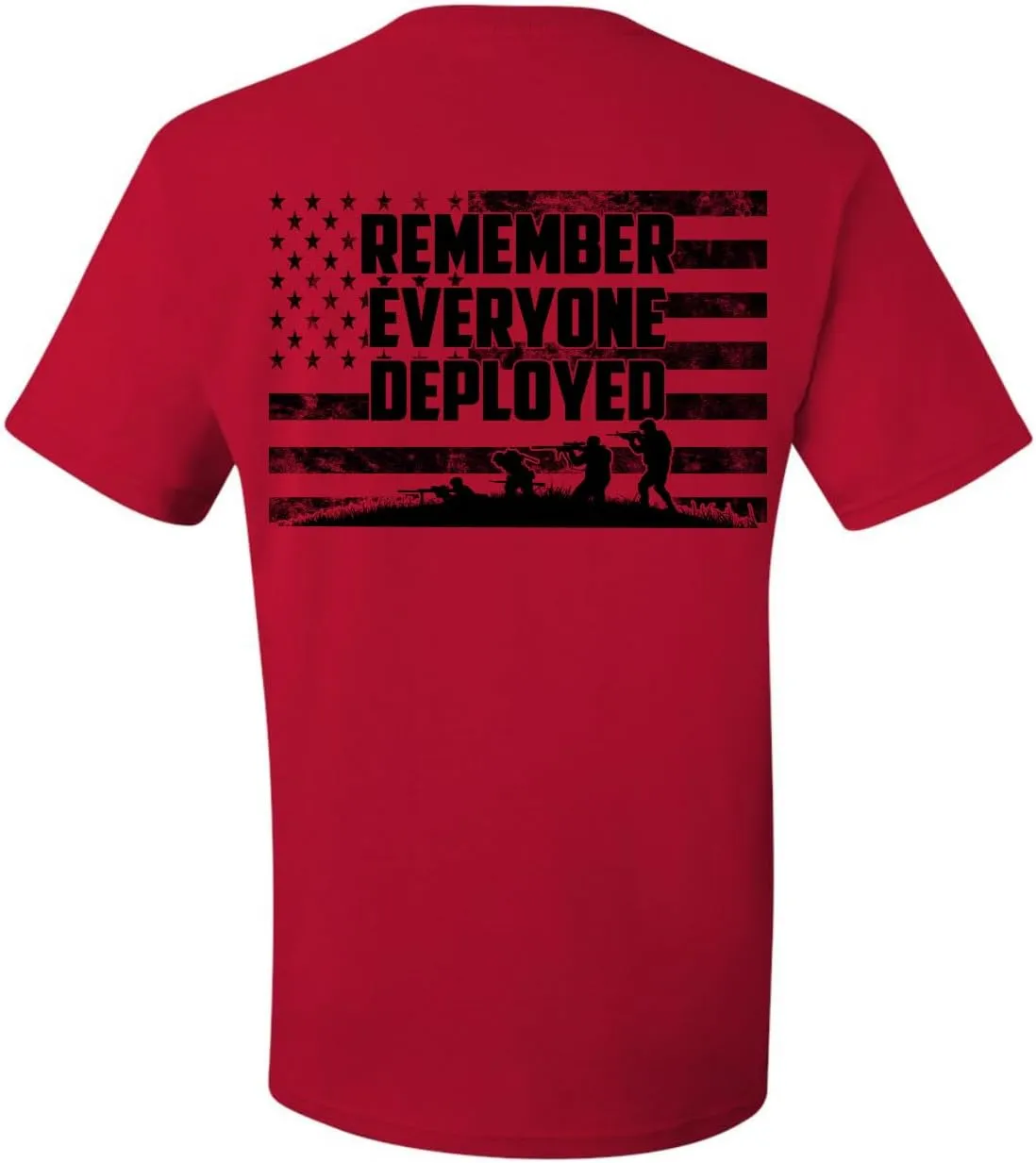 RED Friday US Military Shirt Remember Everyone Deployed Flag American Pride Men's T-Shirt