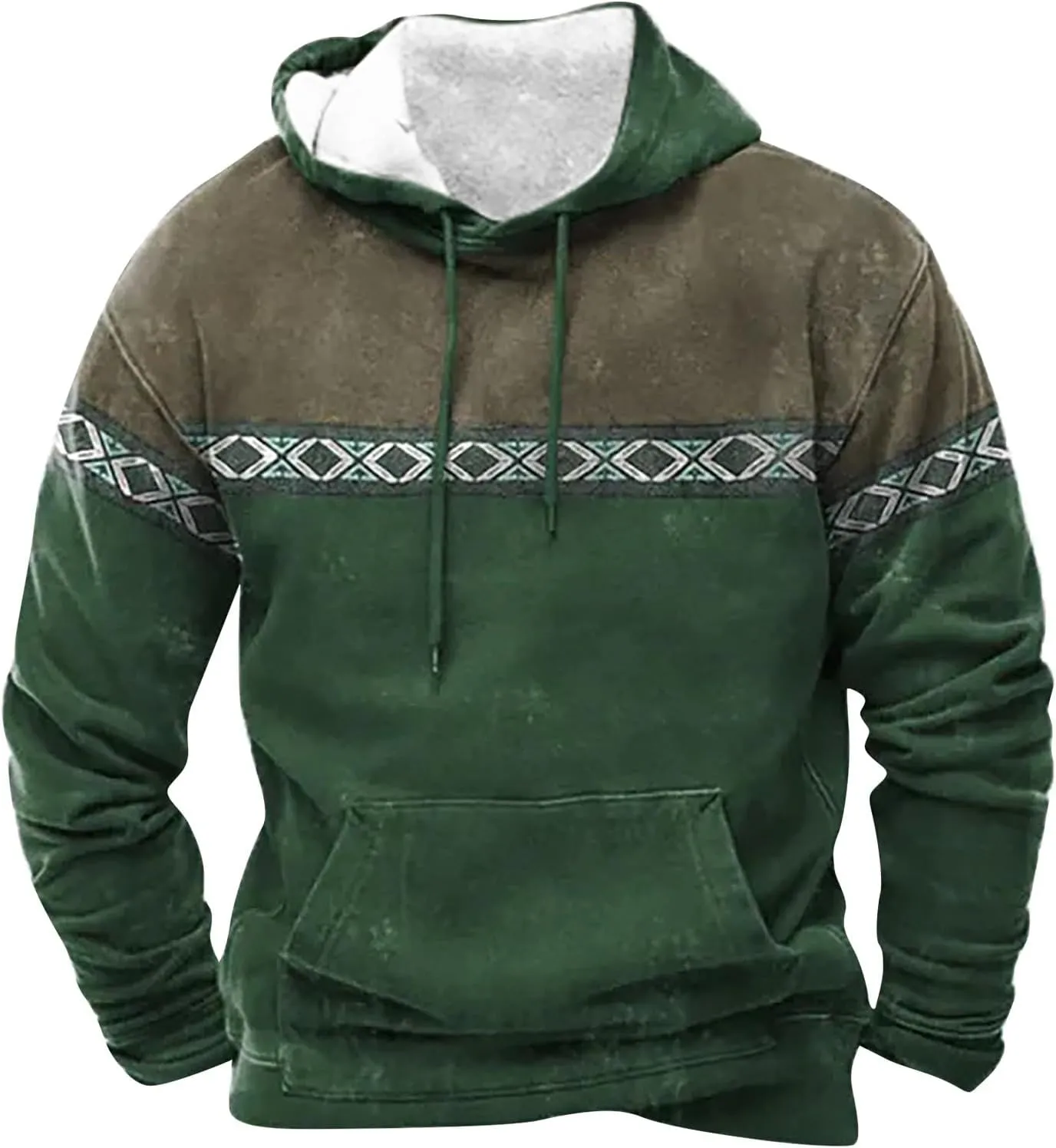 Red Hoodie And Winter Vintage Long Sleeve Hoodie Half Zipper Hooded Sweatshirt Top Workwear Multi Pocket Men'S Mens