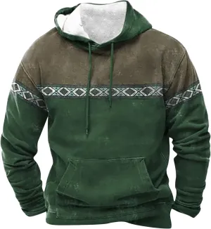 Red Hoodie And Winter Vintage Long Sleeve Hoodie Half Zipper Hooded Sweatshirt Top Workwear Multi Pocket Men'S Mens