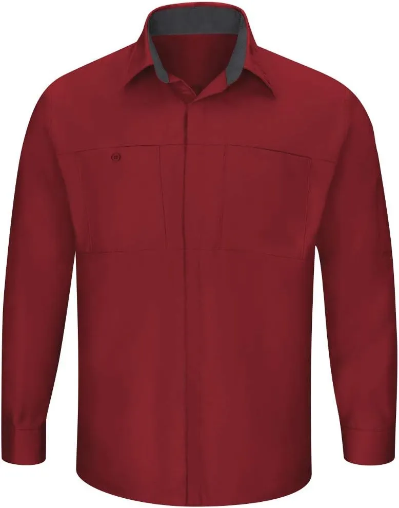 Red Kap Men's Long Sleeve Performance Plus Shop Shirt with Oilblok Technology