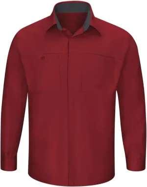 Red Kap Men's Long Sleeve Performance Plus Shop Shirt with Oilblok Technology