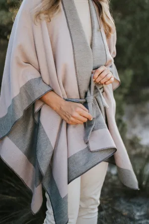 Reversible Tie Up Cape Blush/Grey
