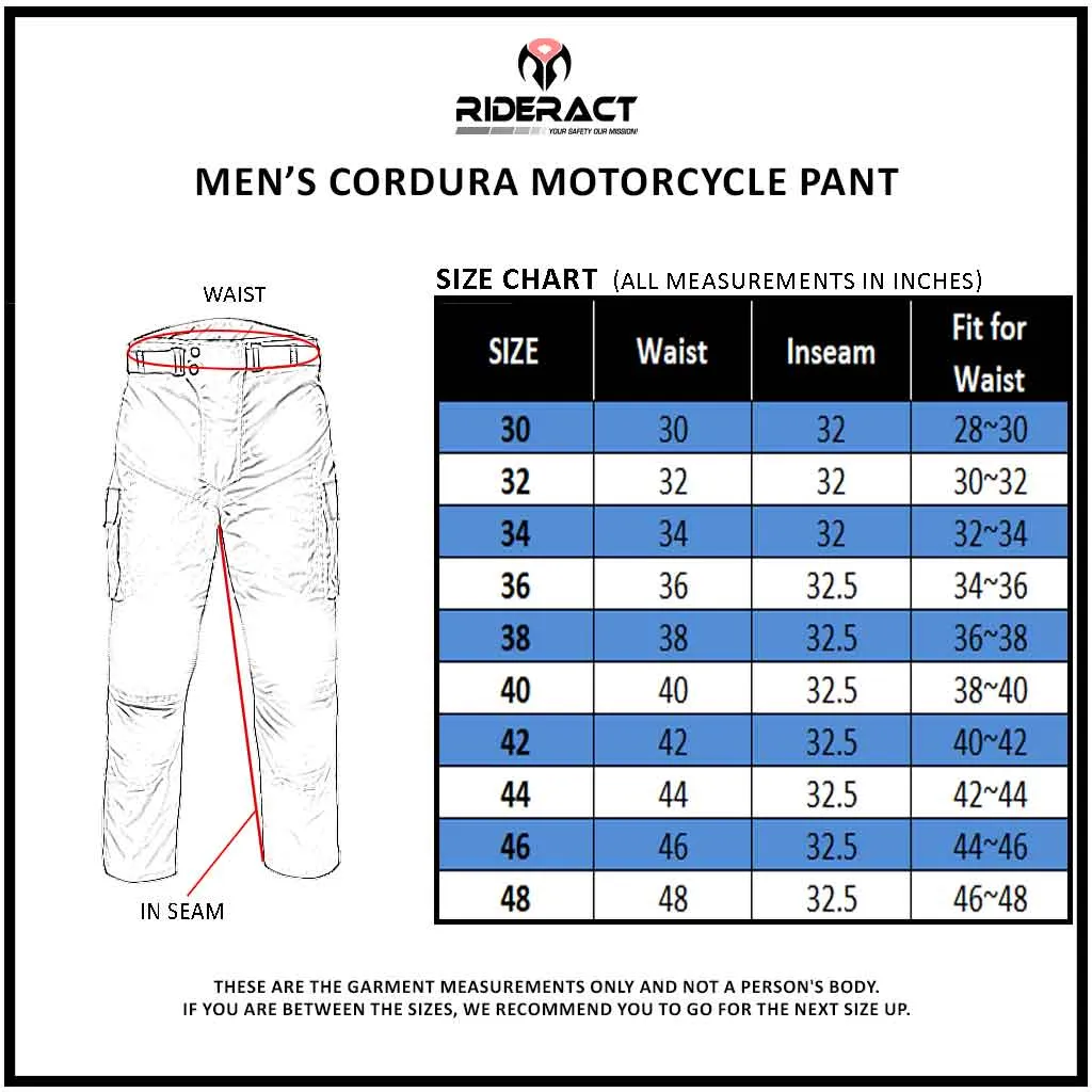 RIDERACT® Cordura Waterproof Motorcycle Pants Cargo Titan
