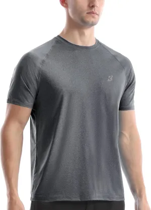 Roadbox Swim Shirts Short Sleeve for Men, Sun Protection UPF 50  Fishing Rash Guard, UV Gym Workout Shirt for Running Outdoor