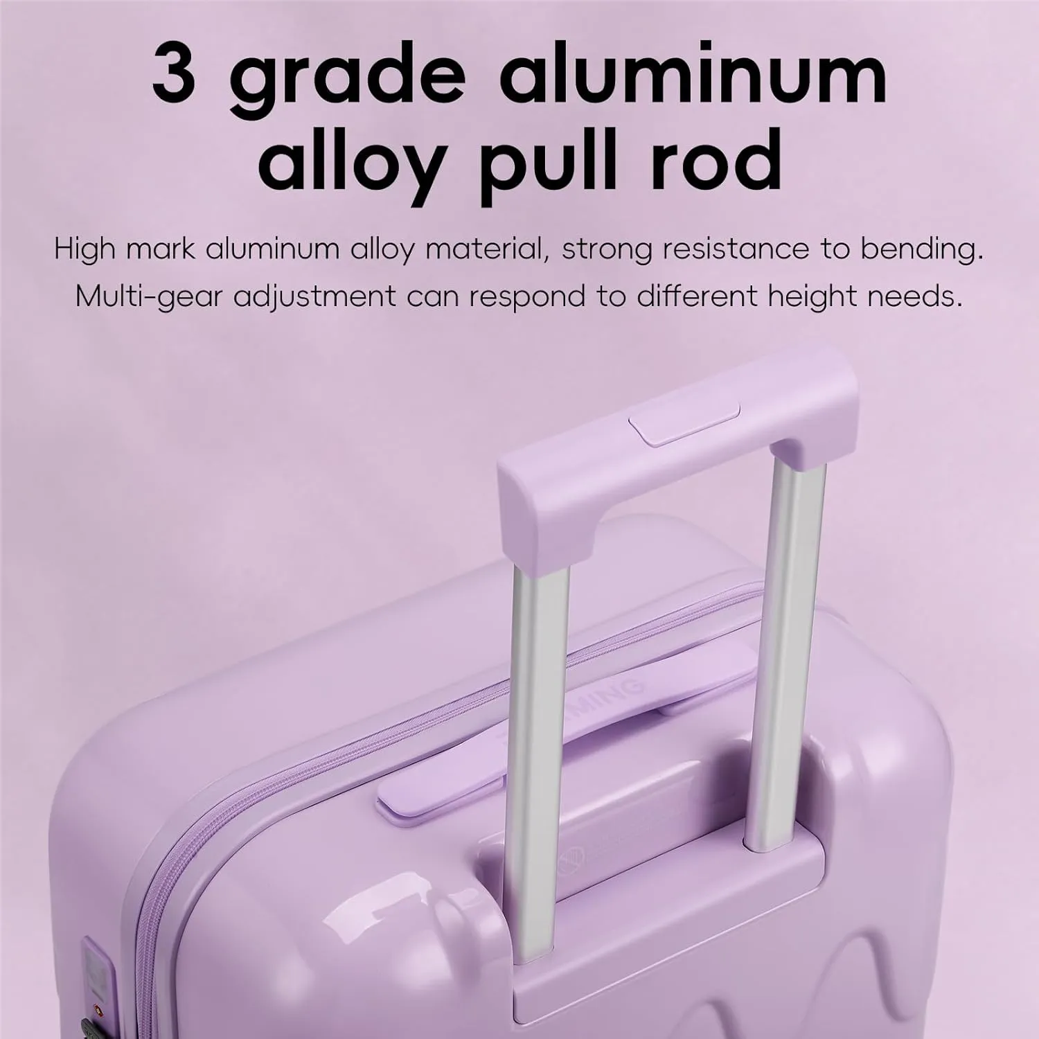 ROAMING 24 Inch Purple PC Hard Sided Checked Luggage with TSA Lock Cup Holder USB Charging Port and Spinner Wheels Lightweight Durable Ice Cream Travel Suitcase for Women Melt into Journeys
