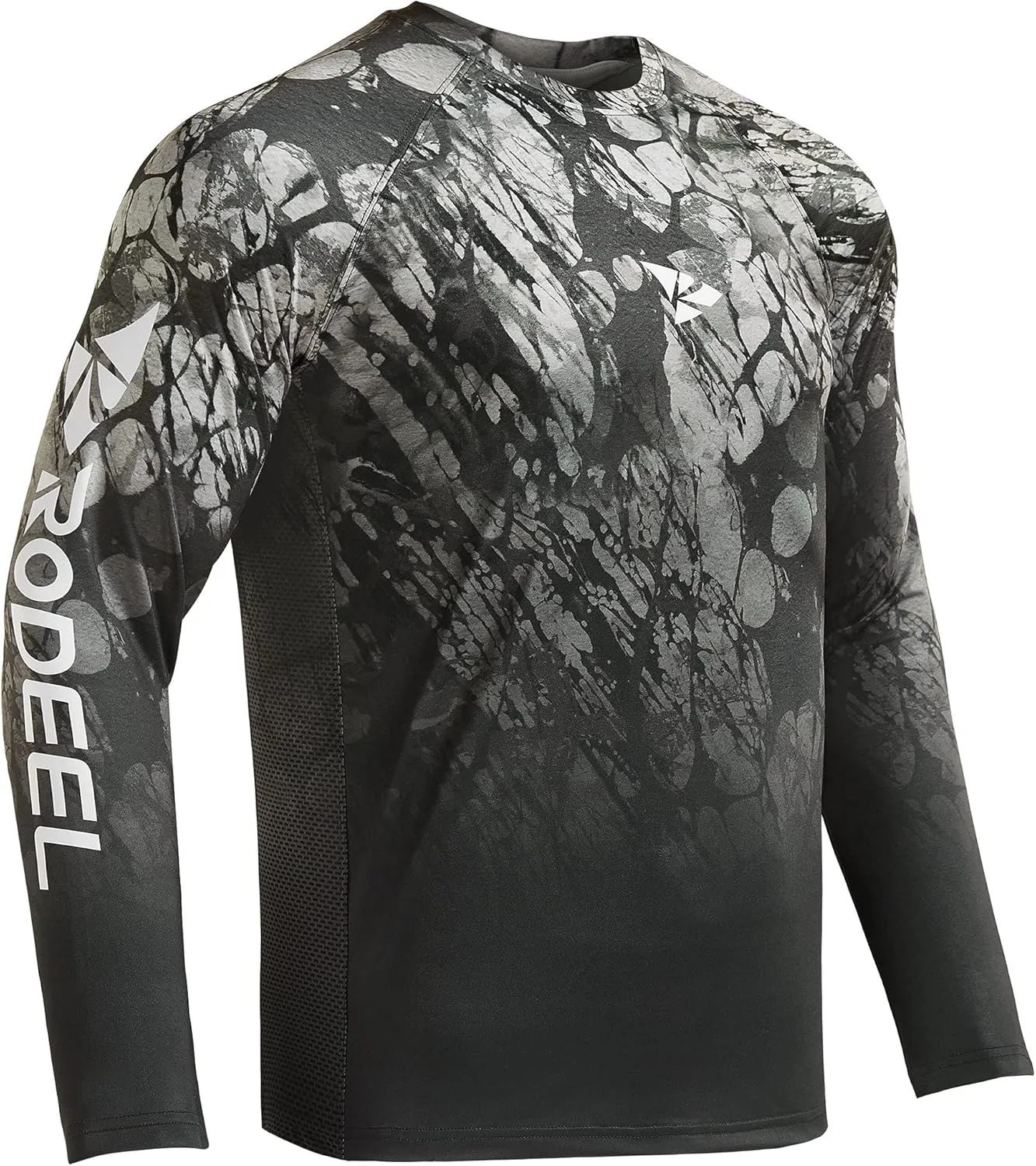 Rodeel Mens Loose-Fit Fishing T-Shirt Vented River Bluff Performance Long Sleeve Shirt UPF 50 Sleeve
