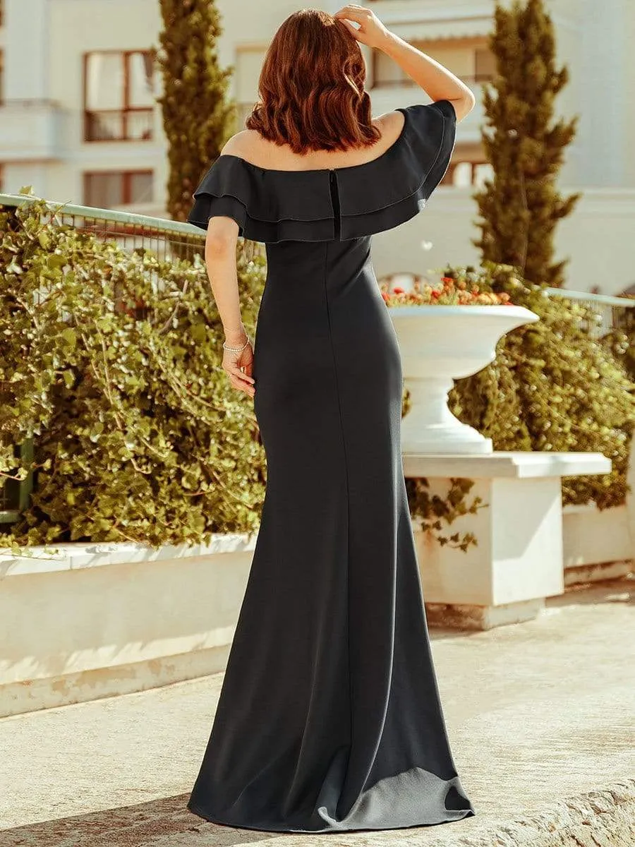 Romantic Off Shoulder Fishtail Evening Dress